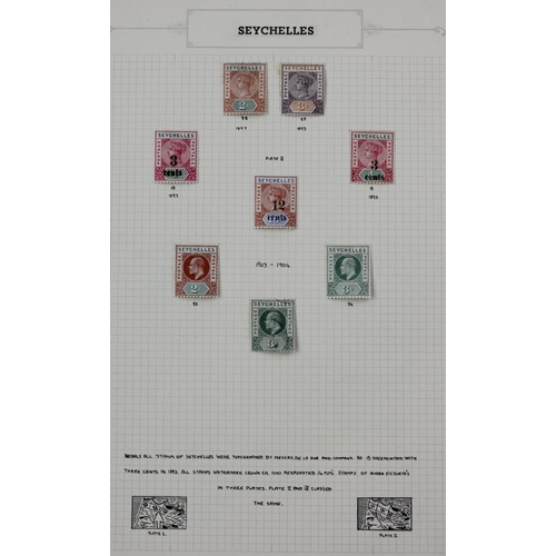 224 - Two albums of Commonwealth, to include Seychelles, Victoria 8 stamps, Straits Settlements, Malaya, f... 