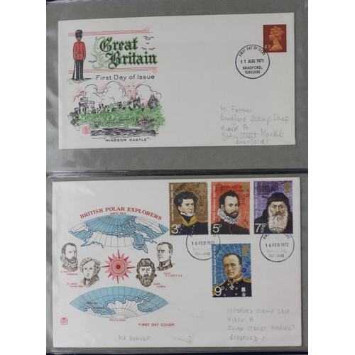 156 - 73 FDC, by Calvert Stamp shop, Bradford, to include Concorde 1973, QEII Maiden voyage 1969, and Firs... 