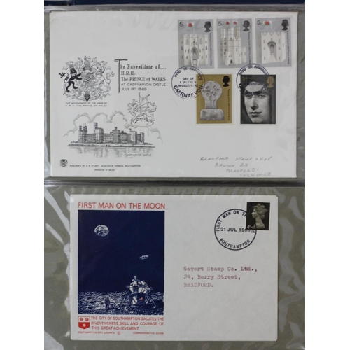 156 - 73 FDC, by Calvert Stamp shop, Bradford, to include Concorde 1973, QEII Maiden voyage 1969, and Firs... 