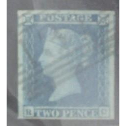 184 - Penny black, 1840, plate 6 SI, 4 large to very large margins, lightly cancelled, re M/C and 2d blue,... 