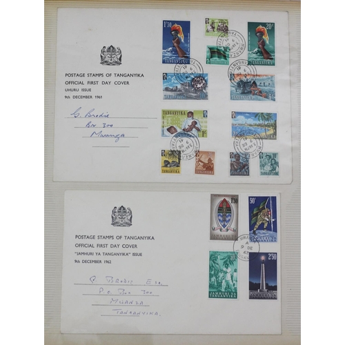 165 - A collection of 39 1960/70 African FDC, to include Tanganyika 1961 and Kenya,, 48 from Jersey, Guern... 