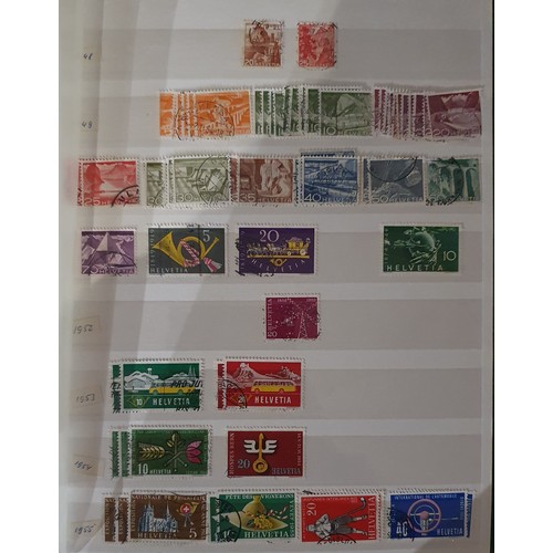 173 - A large collection of Swiss/Helvetia stamps, mainly used, and other loose stamps.