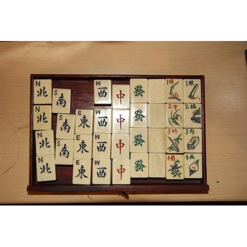 Mahjong set, complete, Bamboo, Chinese, Early 20th Century