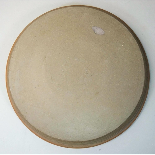 158 - Charles Bound (b.1939), a large stoneware dish with abstract pattern, diameter 37cm.