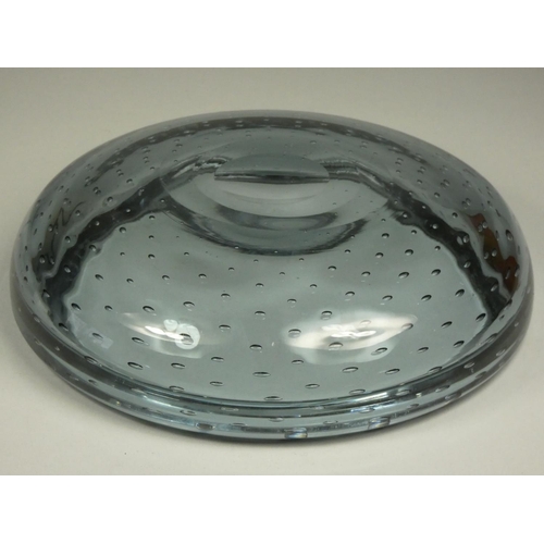 214 - Whitefriars- a glass dish with bubble design, diameter 20 cm