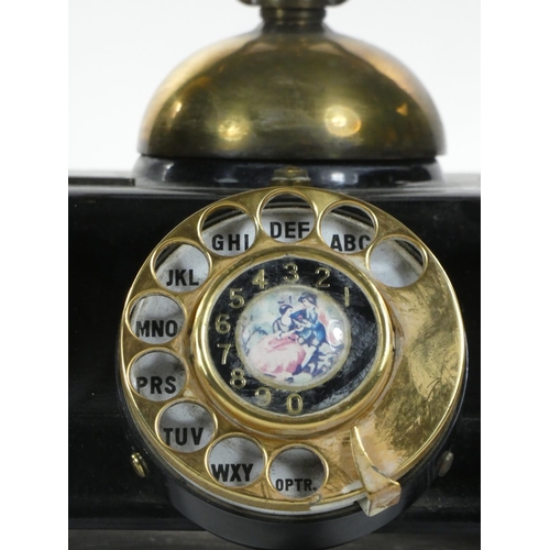 230 - A Japanese model JN-4 vintage style telephone, serial number 082042, with brass fittings.