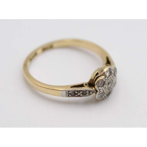 71 - An Edwardian 18ct gold five stone boat shape diamond ring, Birmingham 1906, size L and an 18ct gold ... 