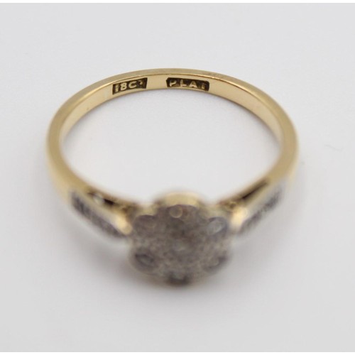 71 - An Edwardian 18ct gold five stone boat shape diamond ring, Birmingham 1906, size L and an 18ct gold ... 