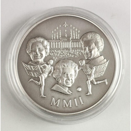 100 - A silver limited edition 5 oz second Millennium proof coin, by Westminster, case