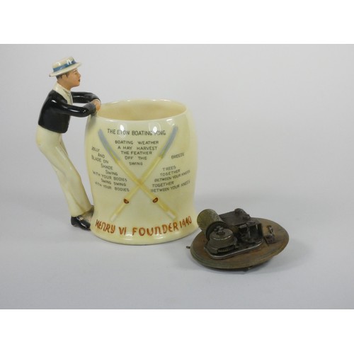 142 - A Crown Devon Eaton Boating Song musical mug, 18cm.