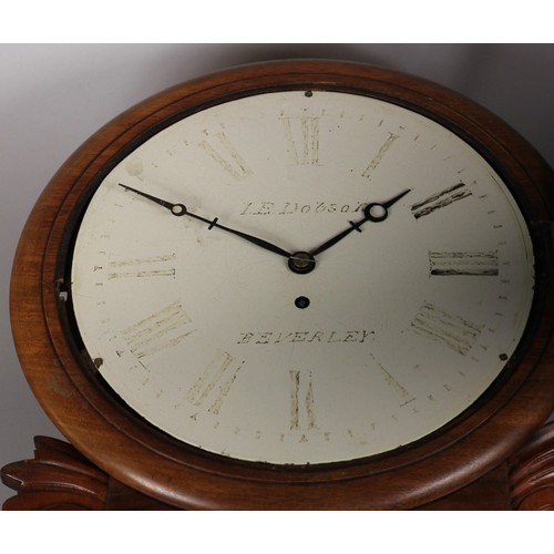 269 - L.B. Dobson, Beverly, a Victorian mahogany fusee wall clock, the 12