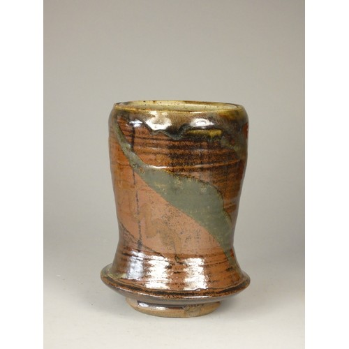 164 - Charles Bound (b.1939), an abstract pattern stoneware vase, impressed mark, diameter 13.5cm, height ... 