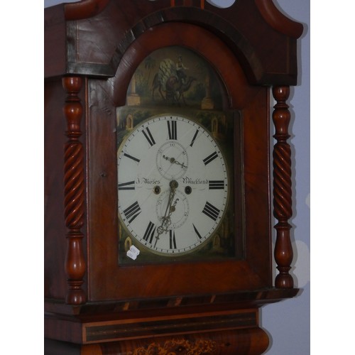 271 - Joseph Moses, Bishops Auckland, a Victorian mahogany and inlaid 8 day longcase clock, the 13