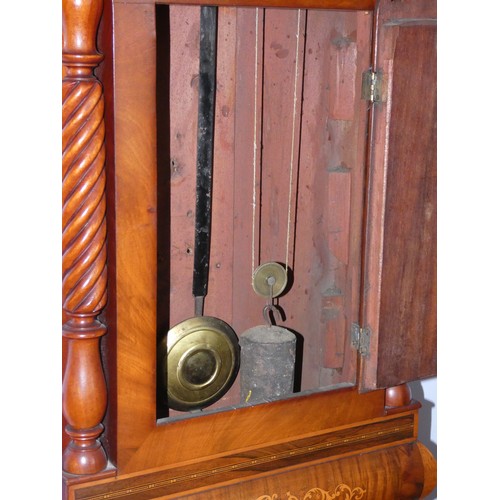 271 - Joseph Moses, Bishops Auckland, a Victorian mahogany and inlaid 8 day longcase clock, the 13