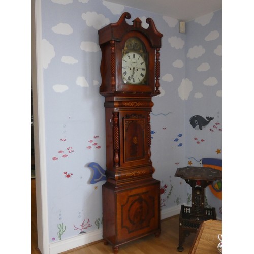 271 - Joseph Moses, Bishops Auckland, a Victorian mahogany and inlaid 8 day longcase clock, the 13