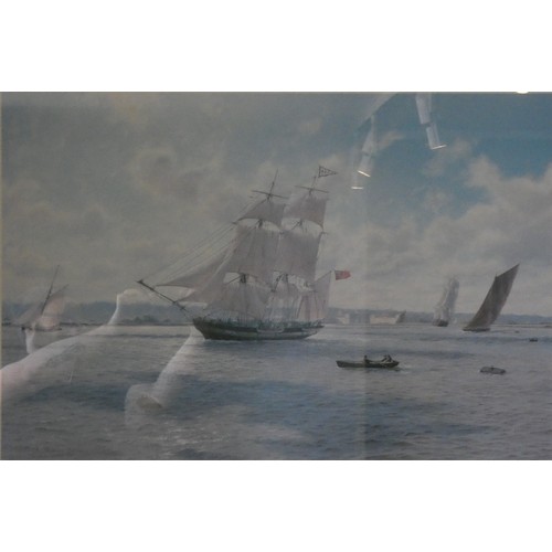 276 - After J. Steven Dews (1949-): The Whaler The Phoenix off Greenwich 1820, artists proof, signed in pe... 