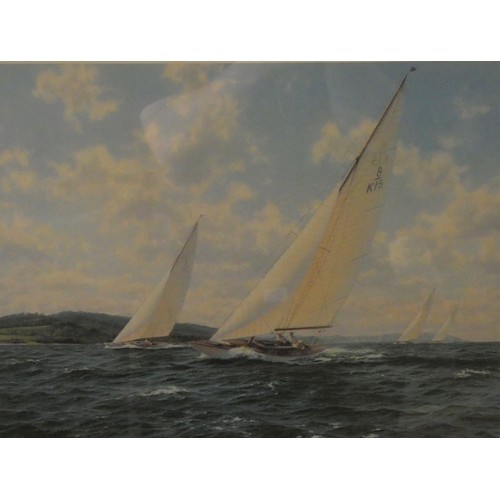 277 - After J. Steven Dews (1949-):  8 metres Racing off West Solent, artists proof, signed in pencil, 41 ... 