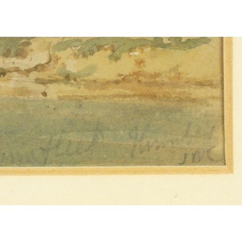 290 - James Wilson Carmichael (1800-1868), Swinefleet on the Humber, initialled, watercolour 10 x 16 cm.