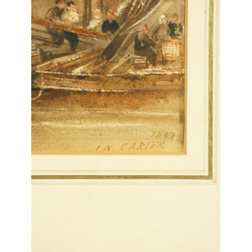 291 - Joseph Newington Carter (1835 - 1871), On the Foss, York, signed and dated 1862, watercolour, 16 x 1... 