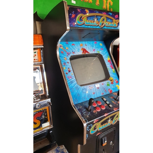 393 - A Classic Arcade multi game machine, 156 x 53 cm,  in working order but untested and guaranteed cond... 