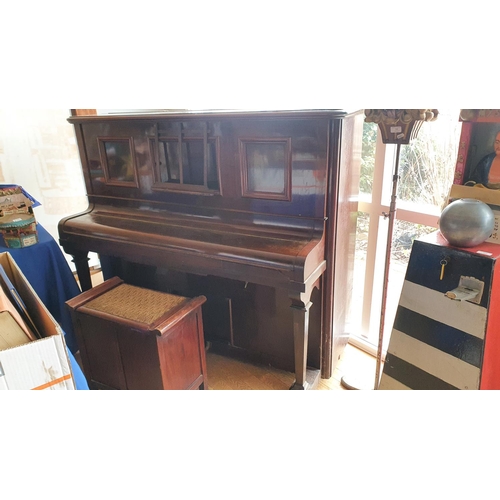 410 - A Whitton Wells of London mahogany upright Pianola, retailed by Gough & Davy, Hull, serial number 12... 