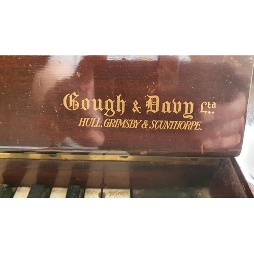 410 - A Whitton Wells of London mahogany upright Pianola, retailed by Gough & Davy, Hull, serial number 12... 