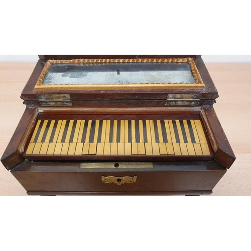 418 - A French 19th century musical box/sewing box/jewellery box in the form of a grand piano, opening to ... 