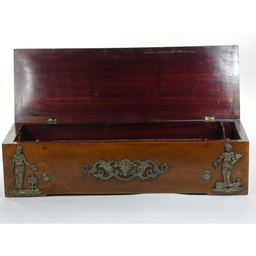 437 - Ducommun Girod Swiss music box in a mahogany case with applied brass mouldings, two comb movement si... 