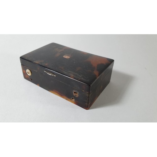 345 - A 19th century French silver and gold mounted tortoiseshell musical box, playing two tunes, bearing ... 