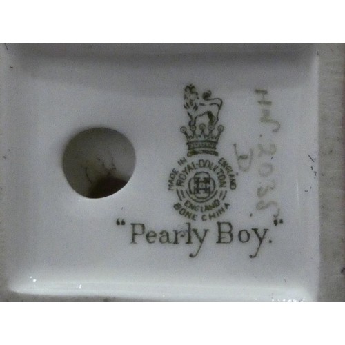 61 - Royal Doulton figurines to include- 'Pearly Girl' No. 2036, 'Pearly Boy' No. 2035, together with a f... 