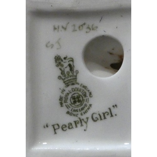 61 - Royal Doulton figurines to include- 'Pearly Girl' No. 2036, 'Pearly Boy' No. 2035, together with a f... 