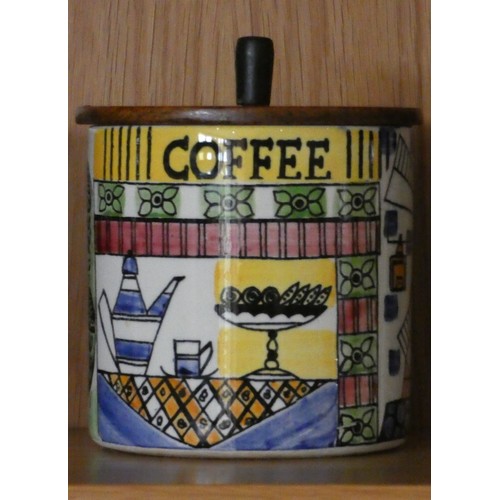 64 - A collection of Jie Gantofta Swedish 1960's ceramic storage jars consisting of, biscuits, two coffee... 