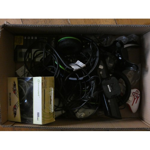 94 - An XBOX 360 console complete with games, controllers, headphones and cables.