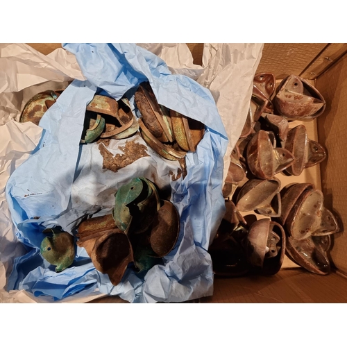 80 - A large collection of ceramic and metal cinema seat ashtrays