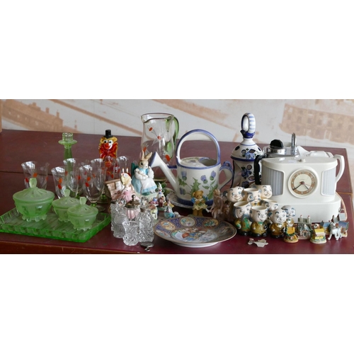 48 - An early Goblin electric teas-maid, together with a box of glassware including- Murano glass clown, ... 