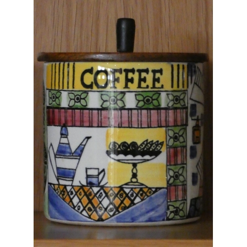 64 - A collection of Jie Gantofta Swedish 1960's ceramic storage jars consisting of, biscuits, two coffee... 