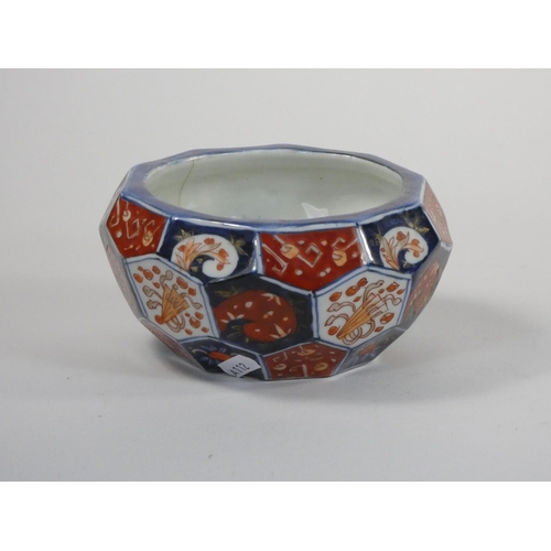 113 - A Japanese Imari pattern square bowl, 16cm and another similar 14 cm.