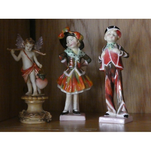 61 - Royal Doulton figurines to include- 'Pearly Girl' No. 2036, 'Pearly Boy' No. 2035, together with a f... 