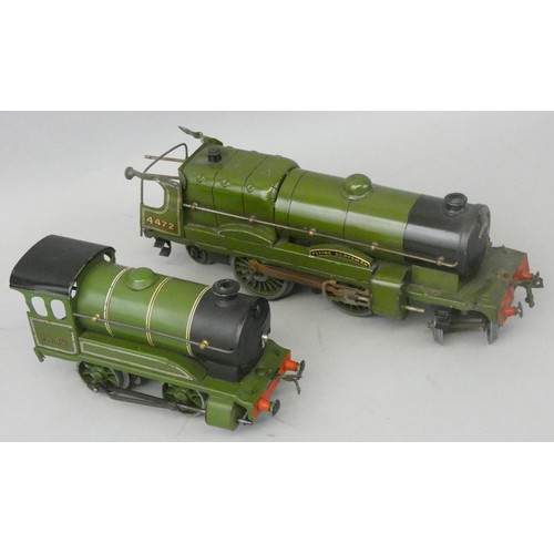 16 - Two Hornby 'O' gauge clockwork Locomotives 4-4-2 Flying Scotsman No.4472 and a 0-4-0 No. 1842