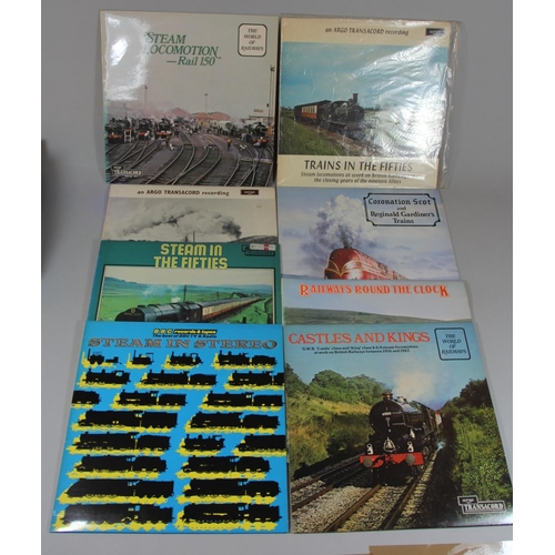 40 - A box of sundry items to include- 8 railway books, 7 L.P. records, 3 railways DVDs, a modern distric... 