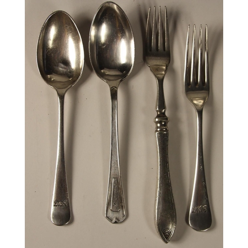 90 - A collection of 9 silver plated tableware from LMS,GWR,LNER and Sealink, 2 forks and 2 spoons from L... 