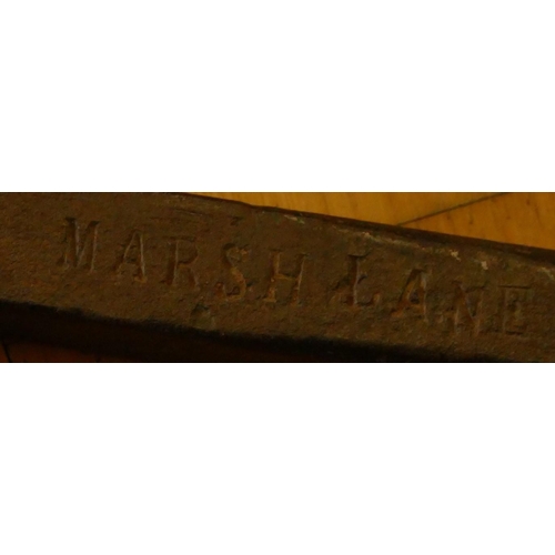 129 - A cast-iron shunters crow bar stamped N.E.R twice and Marsh Lane, 118 cm
Marsh Lane was a Leeds depo... 