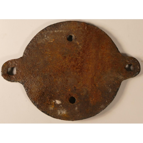 155 - A cast-iron round wagon plate- LMS 1948 20TONS