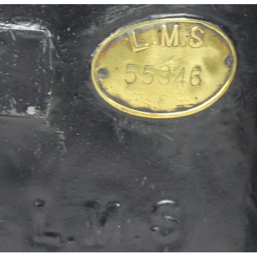 194 - A LMS 3 aspect handlamp with brass plaque 'LMS55346', complete with burner