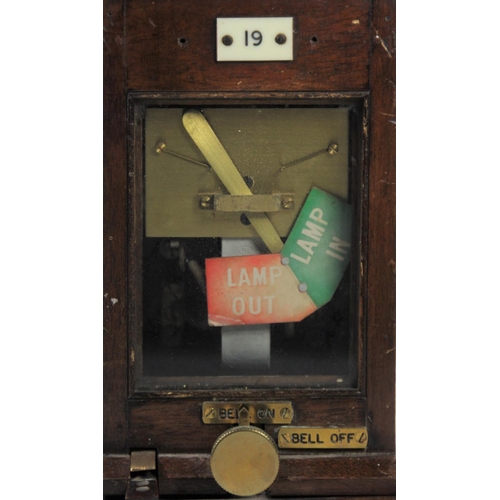 211 - A wooden-cased lamp in/lamp out signal box instrument, Ivorine plate- 19