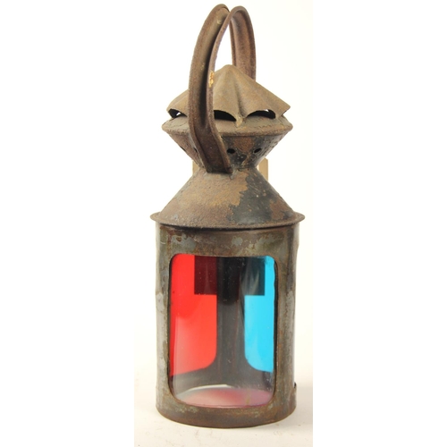 215 - An N.E.R 3 aspect hand lamp, complete with glasses and burner