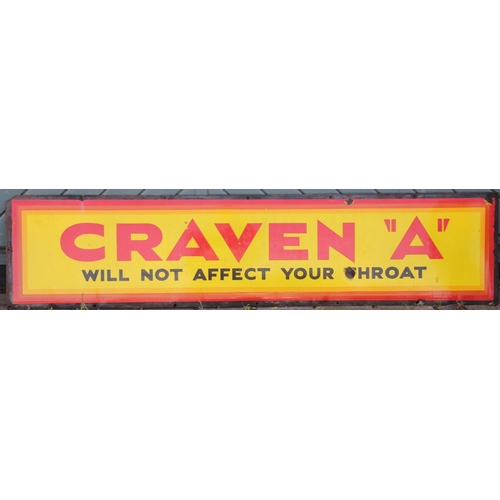 244 - An original tin advertising sign for 'Craven 'A' Cigarettes- craven 'a' cigarette will not affect yo... 