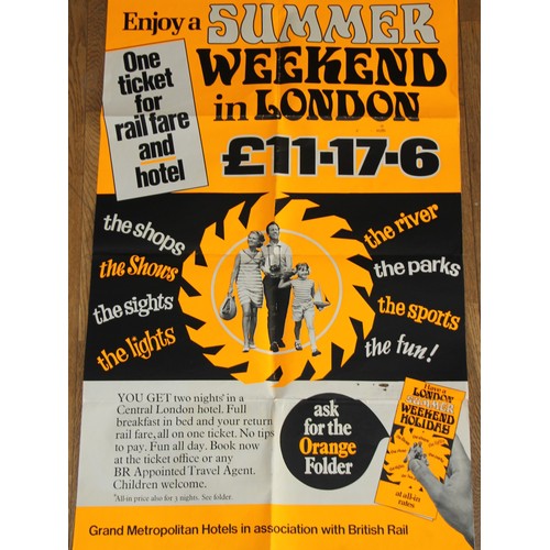 76A - A Double-Royal BR/Grand Metropolitan Hotels poster advertising summer weekend breaks £11-17-6 and a ... 