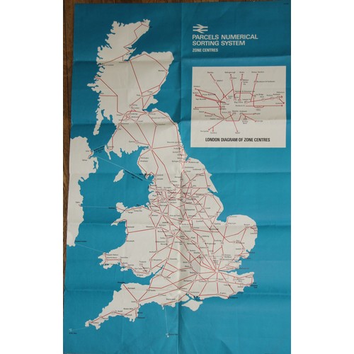 78A - A Double-Royal BR 1968 route map for parcel sorting system and Double-Royal poster for routes of Mot... 