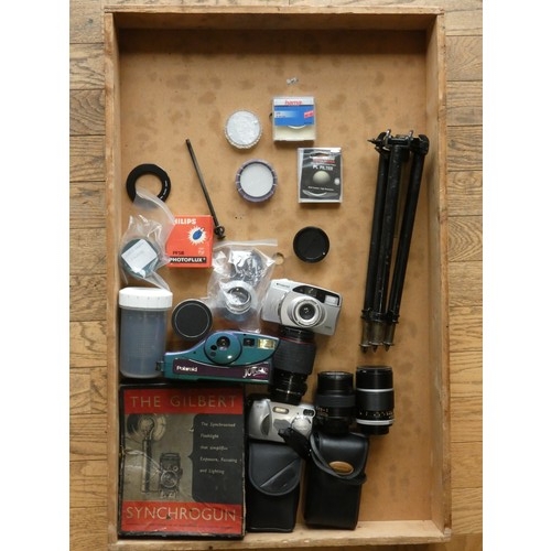 88 - A collection of three camera cases including other photography equipment including brands such as Ko... 